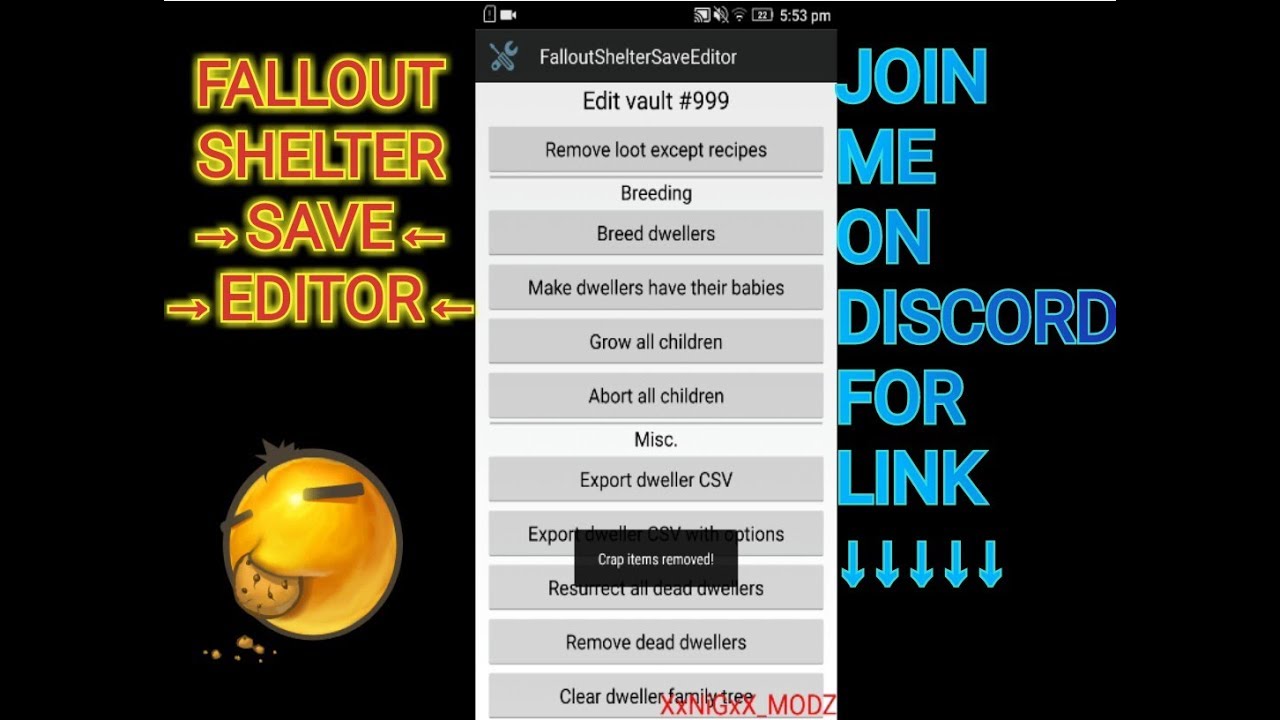 Fallout Shelter Save Editor 1.5.4